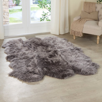 Luxurious Sextuple Grey Sheepskin Rug