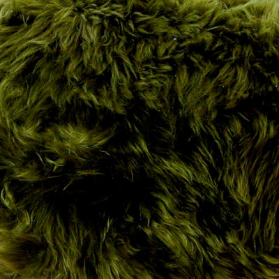 Luxurious Sextuple Olive Green Sheepskin Rug