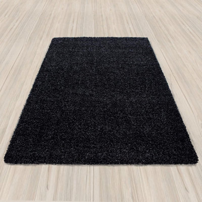 Luxurious Shaggy Rugs Soft Extra Thick Area Rugs Heavy 5cm Dense Pile for Living Room Bedroom Hallway (Anthracite, 60 x 110cm)