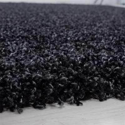 Luxurious Shaggy Rugs Soft Extra Thick Area Rugs Heavy 5cm Dense Pile for Living Room Bedroom Hallway (Anthracite, 60 x 110cm)