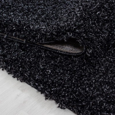 Luxurious Shaggy Rugs Soft Extra Thick Area Rugs Heavy 5cm Dense Pile for Living Room Bedroom Hallway (Anthracite, 60 x 110cm)