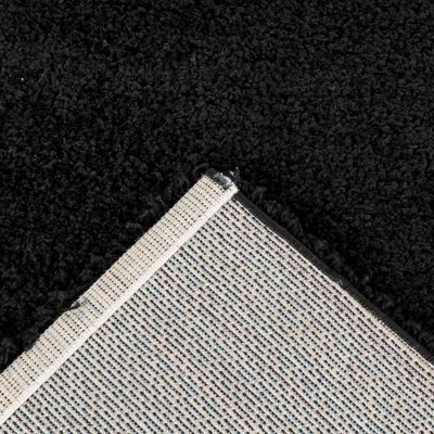 Luxurious Shaggy Rugs Soft Extra Thick Area Rugs Heavy 5cm Dense Pile for Living Room Bedroom Hallway (Black, 160 x 230cm)