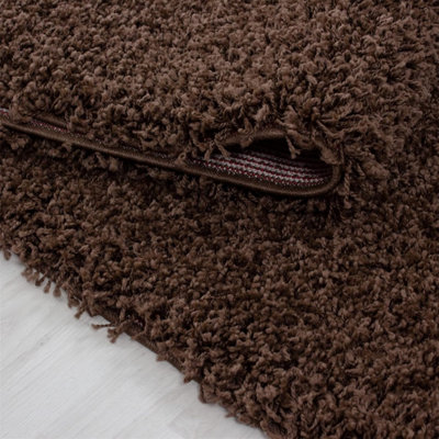 Luxurious Shaggy Rugs Soft Extra Thick Area Rugs Heavy 5cm Dense Pile for Living Room Bedroom Hallway (Brown, 160 x 230cm)