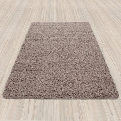 Luxurious Shaggy Rugs Soft Extra Thick Area Rugs Heavy 5cm Dense Pile for Living Room Bedroom Hallway (Dark Beige, 120 x 170cm)