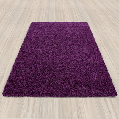 Luxurious Shaggy Rugs Soft Extra Thick Area Rugs Heavy 5cm Dense Pile for Living Room Bedroom Hallway (Purple, 160 x 230cm)