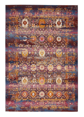 Luxurious Traditional Rug, Stain-Resistant Floral Rug, Persian Rug for Bedroom, LivingRoom, & DiningRoom-115cm (Circle)