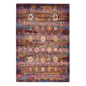 Luxurious Traditional Rug, Stain-Resistant Floral Rug, Persian Rug for Bedroom, LivingRoom, & DiningRoom-115cm (Circle)