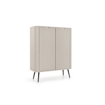 Luxurious Zova Highboard Cabinet H1290mm W1030mm D390mm in Cashmere - Opulent Storage Oasis