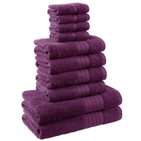 Luxury 100% Cotton 10 Piece Bathroom Towel Bale Set