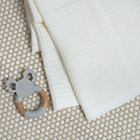 Luxury 100% Organic Cotton Knit Baby Blanket (Oat Milk)