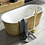 Luxury 1695x795 Gold Freestanding Bathtub with Brushed Brass Mixer Tap Set