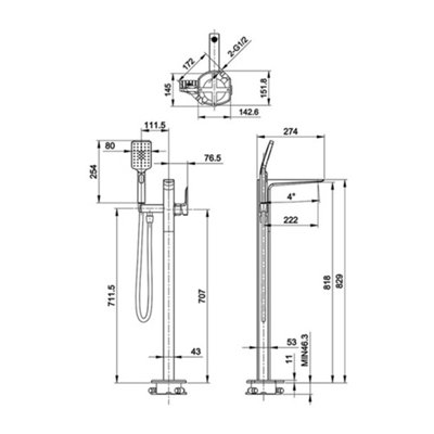 Luxury 1720x712 Silver Slipper Freestanding Bathtub with Polished Chrome Brass Mixer Tap Set - 4