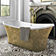 Luxury 1805x785 Gold Freestanding Bathtub with Brushed Brass Mixer Tap Set