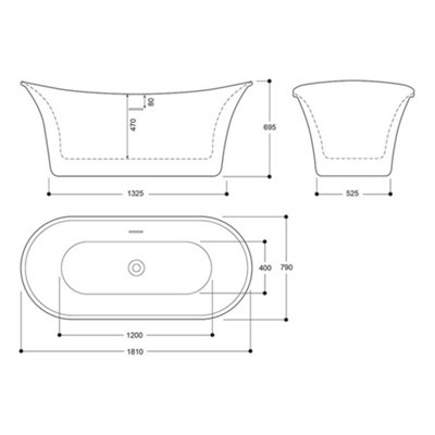 Luxury 1805x785 Gold Freestanding Bathtub with Brushed Brass Mixer Tap Set - 3