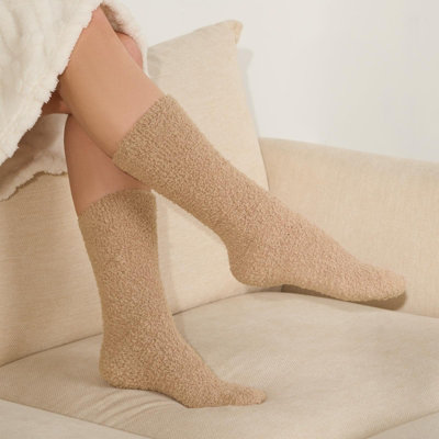 andwang Fluffy fleece set ベージュ ソックス付 luxury-3-x-pairs-of-fluffy-