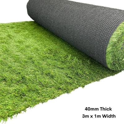 Luxury 40mm Artificial Grass High Quality Artificial Astro Turf Lawn - 3m x 1m Width