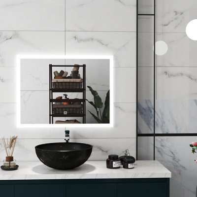 Luxury 600x500 LED Bathroom Mirror with Demister & Single Touch Control