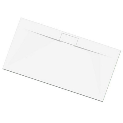 Luxury 900 x 2000mm Low Profile Textured Shower Tray and Waste - White