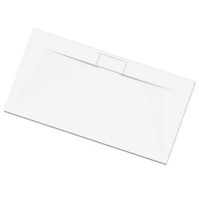 Luxury 900 x 2000mm Low Profile Textured Shower Tray and Waste - White