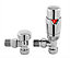 Luxury Angled Thermostatic Radiator Valves, Sold in Pairs - Chrome - Balterley
