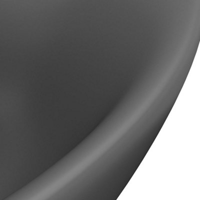 Luxury Basin Overflow Oval Matt Dark Grey 58.5x39 cm Ceramic