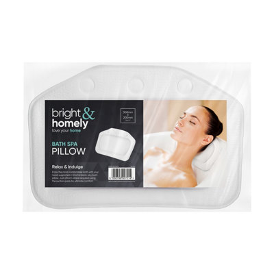 Bath Luxury Comfort White Vinyl Bathtub Pillow with Relaxing Neck