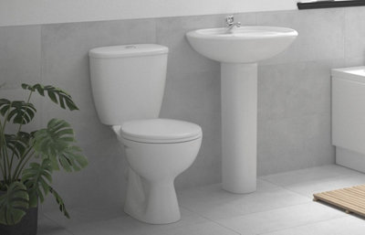 Luxury Bathrooms ECO WC and Pedestal Basin Set Pack Price Comparisons | Compare The Build