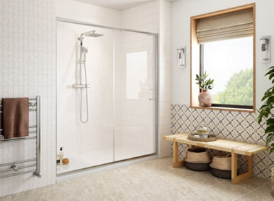 Luxury Bathrooms Premium Framed 1600mm Sliding Shower Door | DIY at B&Q