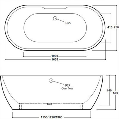 Luxury Black Double Ended Bath