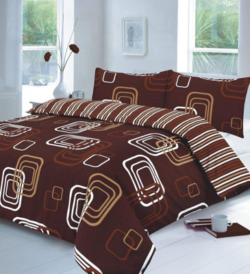 Luxury Blake Geometric Duvet Cover Set with Pillowcase Reversible Stripes Bedding Set