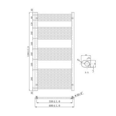 Luxury Brushed Brass Dual Fuel Towel Radiator - 1200x600mm Ladder Rail ...