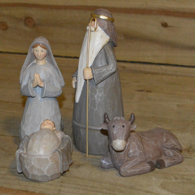 Brushed Steel Nativity Scene, 7 orders Piece