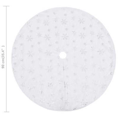 Luxury Christmas Tree Skirt White 90 cm Faux - 6