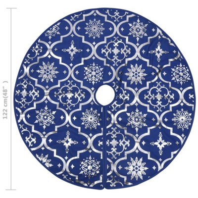 Luxury Christmas Tree Skirt with Sock Blue 122 cm Fabric - 8