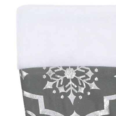 Luxury Christmas Tree Skirt with Sock Grey 122 cm Fabric - 6