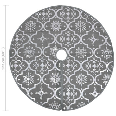 Luxury Christmas Tree Skirt with Sock Grey 122 cm Fabric - 7