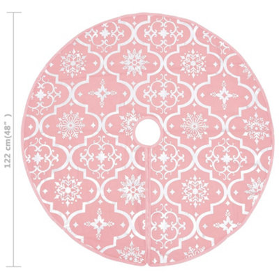 Luxury Christmas Tree Skirt with Sock Pink 122 cm Fabric - 8