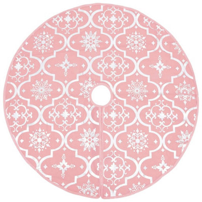Luxury Christmas Tree Skirt with Sock Pink 150 cm Fabric - 3