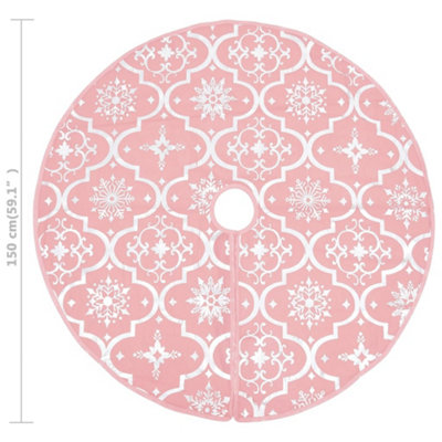 Luxury Christmas Tree Skirt with Sock Pink 150 cm Fabric - 8