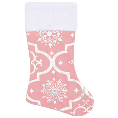 Luxury Christmas Tree Skirt with Sock Pink 90 cm Fabric - 4