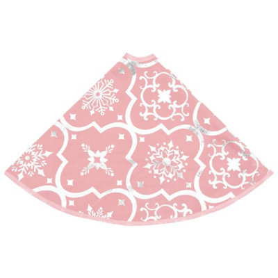 Luxury Christmas Tree Skirt with Sock Pink 90 cm Fabric - 5