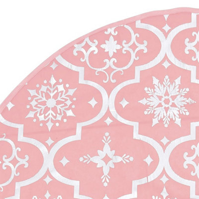 Luxury Christmas Tree Skirt with Sock Pink 90 cm Fabric - 6