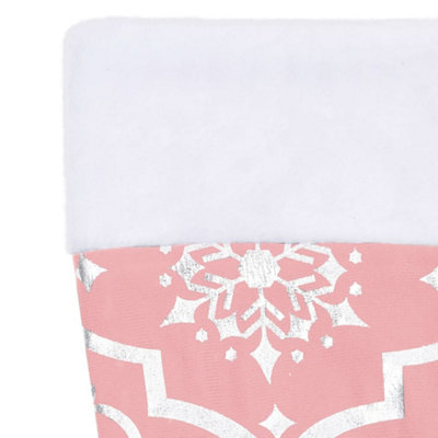 Luxury Christmas Tree Skirt with Sock Pink 90 cm Fabric - 7