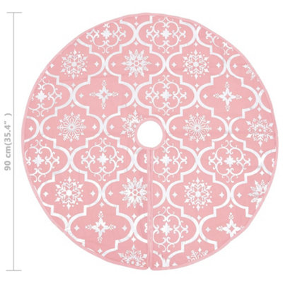 Luxury Christmas Tree Skirt with Sock Pink 90 cm Fabric - 8