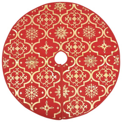 Luxury Christmas Tree Skirt with Sock Red 122 cm Fabric - 3
