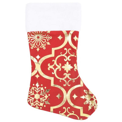 Luxury Christmas Tree Skirt with Sock Red 122 cm Fabric - 4