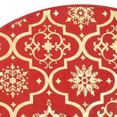 Luxury Christmas Tree Skirt with Sock Red 122 cm Fabric - 7