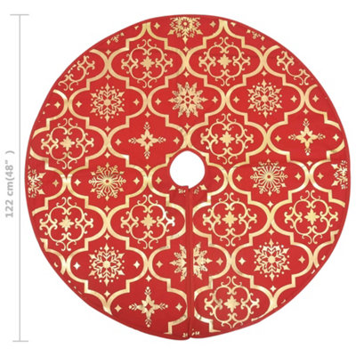 Luxury Christmas Tree Skirt with Sock Red 122 cm Fabric - 8