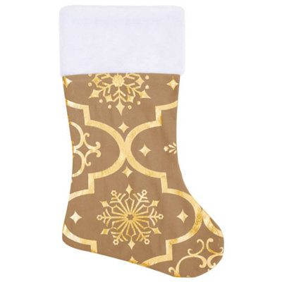 Luxury Christmas Tree Skirt with Sock Yellow 122 cm Fabric - 4