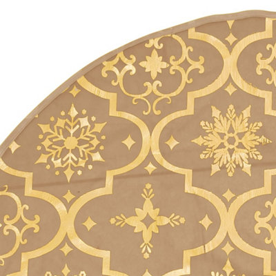 Luxury Christmas Tree Skirt with Sock Yellow 122 cm Fabric - 6
